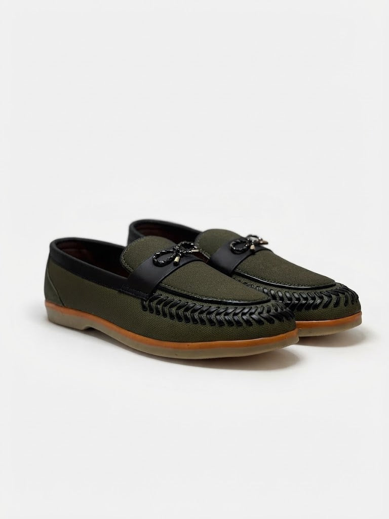 Saithi's Olive Green Stylish Loafers