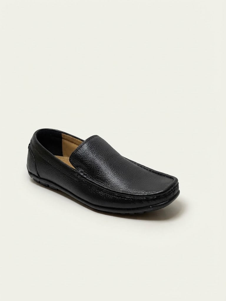 Men's Black Leather Moccasins