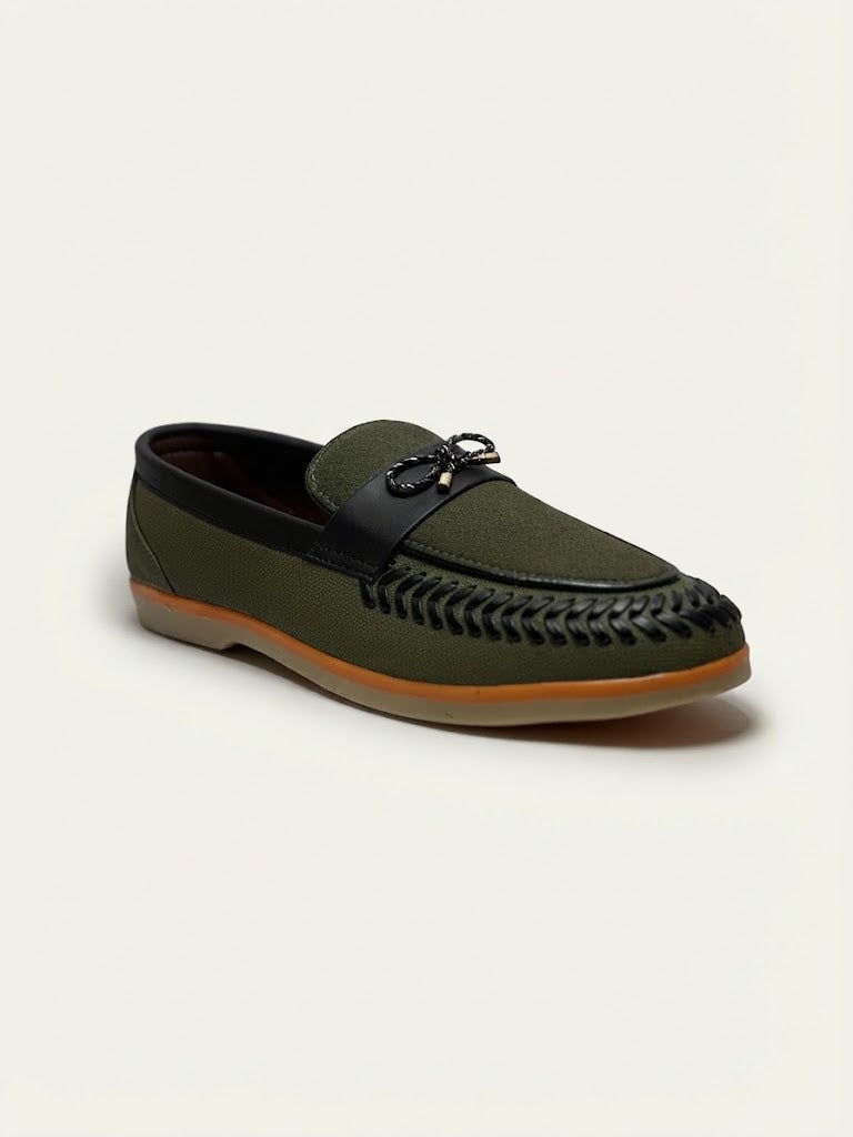 Saithi's Olive Green Stylish Loafers
