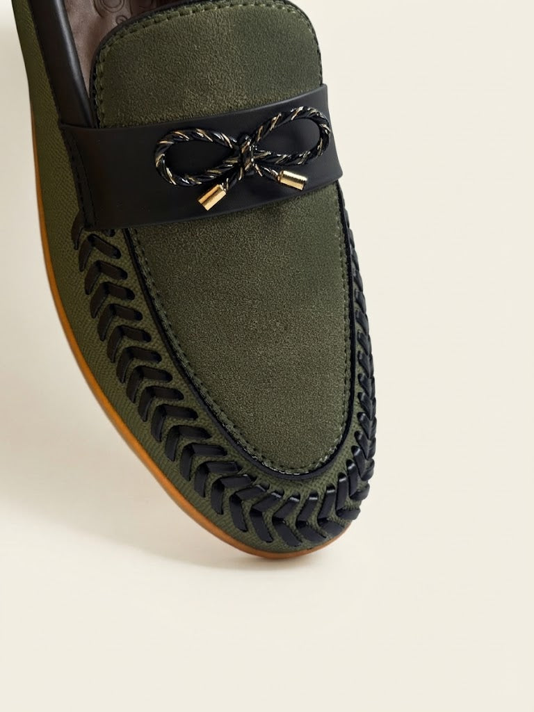 Saithi's Olive Green Stylish Loafers