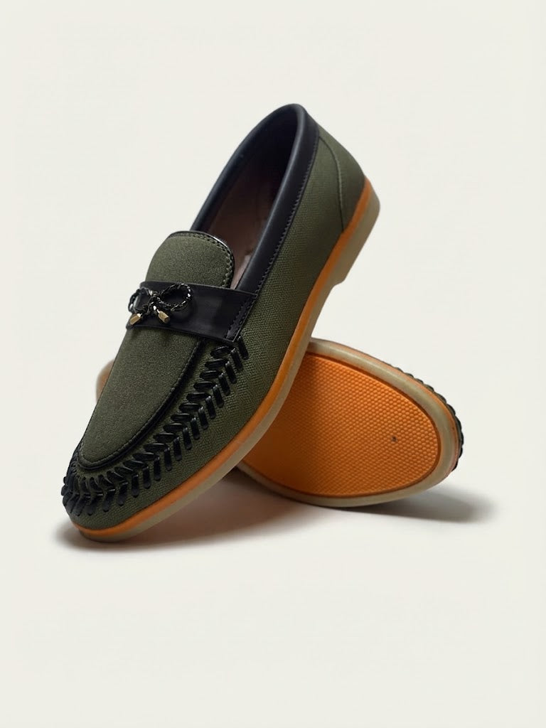 Saithi's Olive Green Stylish Loafers